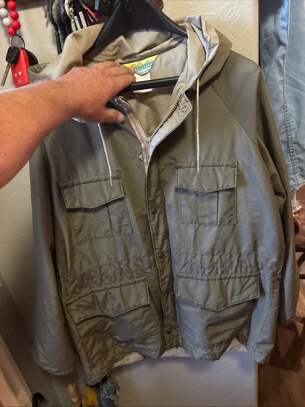 Vintage Walls Leisure-Wear Hooded Field Jacket Made USA Medium Cotton Nylon